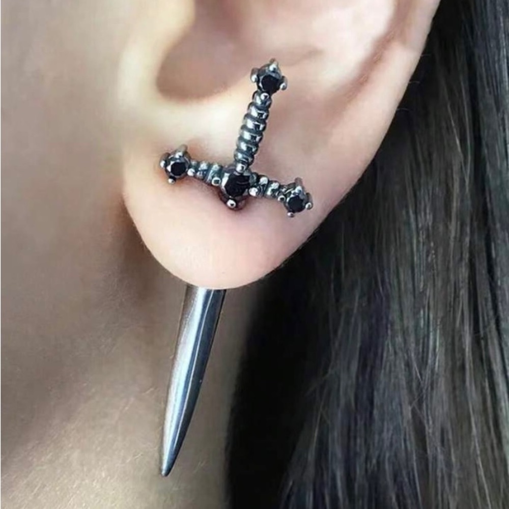 Wow!!! GOTHIC PUNK Sword Halloween earrings. Unisex